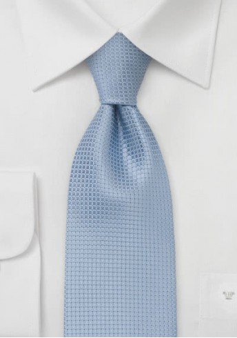 Krawatte eisblau mit markanter Kreuz-Oberfläche
