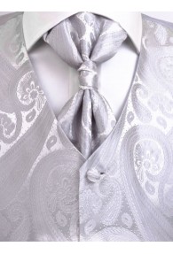 Westen Set Hochzeit großes Paisley Silber / Grau Lorenzo Guerni