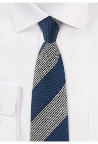 Krawatte traditionelles Streifenmuster nachtblau weiß
