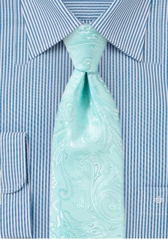 Krawatte elegantes Paisley-Motiv mintgrün Krawatte elegantes Paisley-Motiv mintgrün