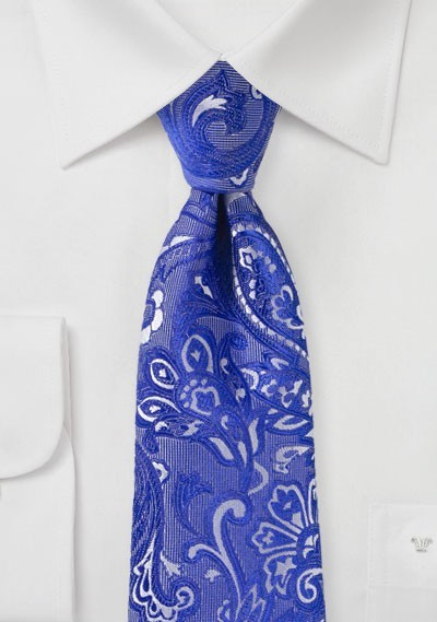 Krawatte gediegenes Paisleymotiv royal