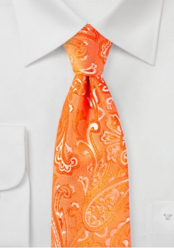 Krawatte elegantes Paisleymotiv kupfer