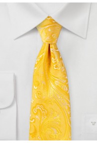 Krawatte kultiviertes Paisley-Motiv gelb