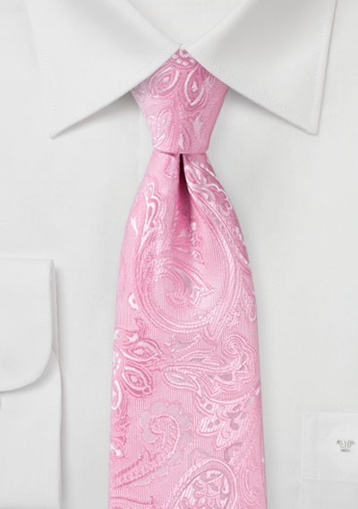Krawatte elegantes Paisley-Muster rosa