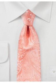 Krawatte elegantes Paisleymotiv apricot