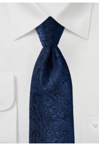 Krawatte elegantes Paisleymotiv marineblau schwarz
