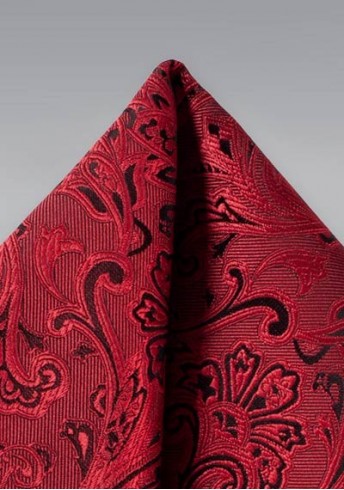 Einstecktuch verspieltes Paisleymuster rot