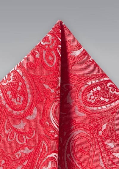 Kavaliertuch verspieltes Paisley-Muster rot