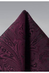 Einstecktuch überschäumendes Paisleymuster bordeaux und schwarz