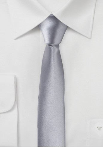 Extra schmal geformte Krawatte silbergrau