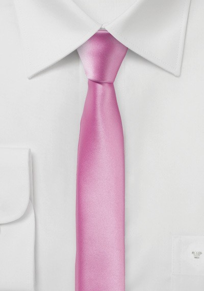 Extra schmale Krawatte pink