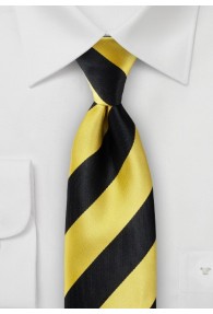 Krawatte schwarz goldgelb Blockstreifen
