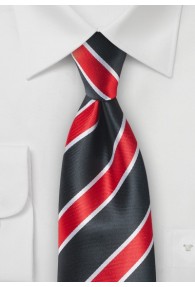 Krawatte traditionelles Streifenmuster rot weiß dunkelgrau