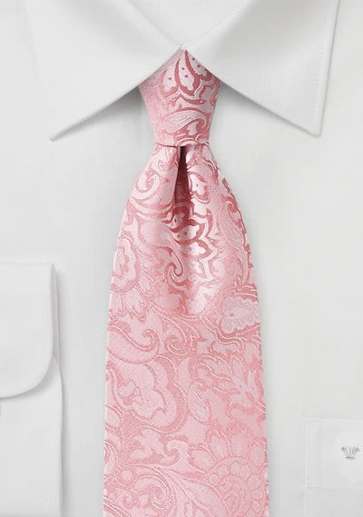 Markante XXL-Krawatte im Paisley-Look rosa