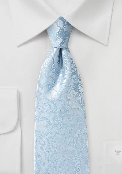 Markante Krawatte schmal   im Paisley-Look hellblau