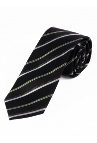 Markante XXL-Krawatte gestreift tiefschwarz weiß grün