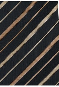 Krawatte schwarz Streifen gold