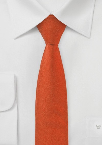Krawatte schlank Baumwolle braunrot