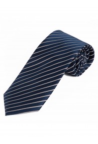 Krawatte Streifen silber dunkelblau