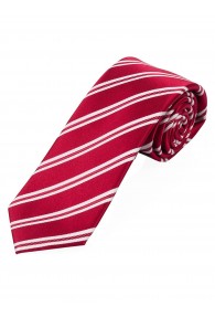 Krawatte Streifen perlweiß  rot 