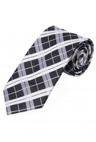 XXL-Krawatte Karo-Design weiß nachtschwarz