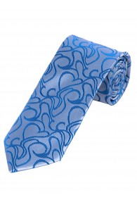 Extra schlanke Krawatte Wellen-Muster taubenblau