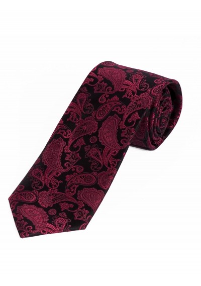 Besonders schmal geformte Krawatte Paisley-Muster bordeaux