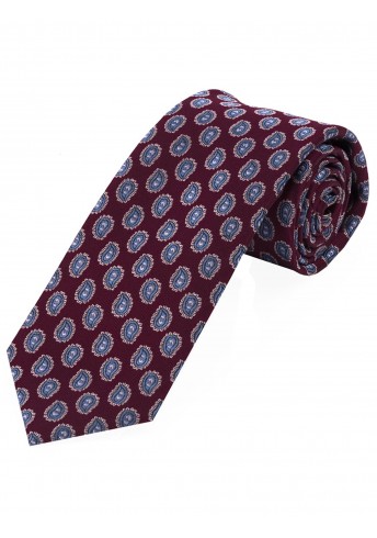 Besonders schlanke Krawatte Paisleymotiv bordeaux