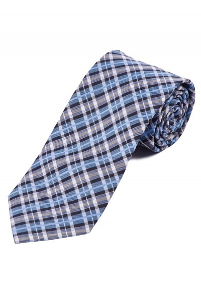Extra schmale Krawatte Glencheckmuster grau himmelblau