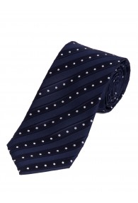 Krawatte schmal Punkte Streifen marineblau