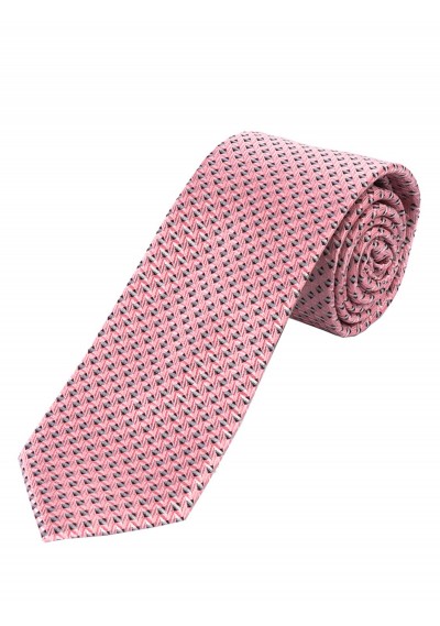 Krawatte schmal geformt Struktur-Muster rosa schwarz
