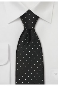 Clip-Krawatte Tupfen schwarz silber