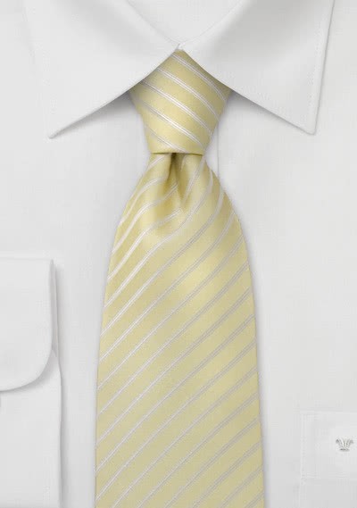 Krawatte Streifen vanille weiß
