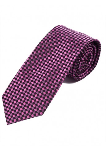 Krawatte edle Gitter-Struktur tiefschwarz magenta