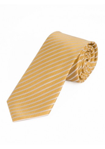 Krawatte dünne Streifen gelb perlweiß