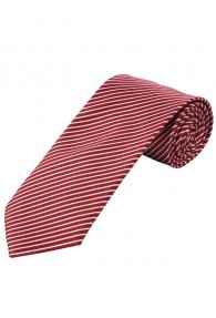 Krawatte dünne Streifen mittelrot weiß