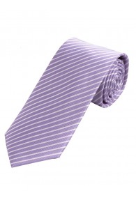 Schmale Krawatte dünne Linien flieder weiß