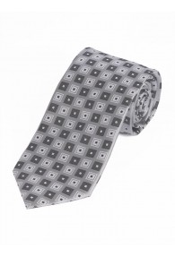Krawatte silber Viereck-Ornamente