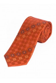 Businesskrawatte orange Viereck-Ornamente