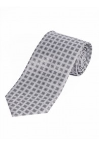 Krawatte silber Viereck-Ornamente