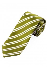 Streifen-Krawatte braungrün perlweiß