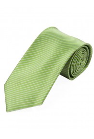 Krawatte dünne Streifen grün schneeweiß