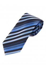 Streifen-Krawatte schwarz und hellblau