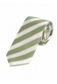 Krawatte dezentes Streifen-Dessin hellgrün champagner weiß