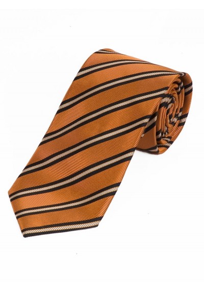 Krawatte raffiniertes Streifen-Dessin orange teerschwarz weiß