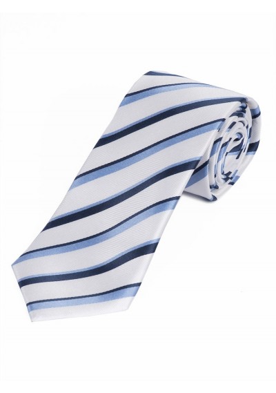Krawatte raffiniertes Streifen-Muster weiß eisblau marineblau