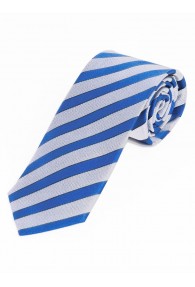 Krawatte modisches Streifen-Dekor weiß  ultramarin nachtschwarz
