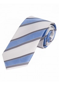 Krawatte elegantes Streifen-Pattern  weiß eisblau tintenschwarz
