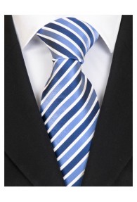 Krawatte raffiniertes Streifen-Dessin hellblau  weiß gelb