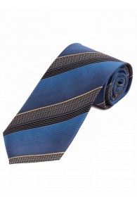 Modische Krawatte gestreift königsblau ecru asphaltschwarz